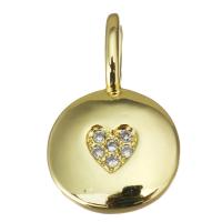 Cubic Zirconia Micro Pave Brass Pendant, fashion jewelry & micro pave cubic zirconia & for woman, gold Approx [