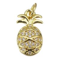 Cubic Zirconia Micro Pave Brass Pendant, Pineapple, fashion jewelry & micro pave cubic zirconia & for woman, gold Approx 3mm 