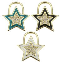 Cubic Zirconia Micro Pave Brass Pendant, Star, fashion jewelry & micro pave cubic zirconia & for woman 
