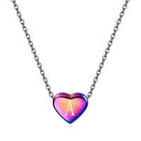 Titanium Steel Jewelry Necklace, Heart, plated & for woman .779 Inch 