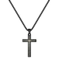 Titanium Steel Jewelry Necklace, Cross, plated, for man .622 Inch 
