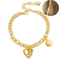Titanium Steel Bracelet & Bangle, Heart, gold color plated & for woman, gold .692 Inch 