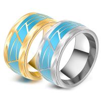 Titanium Steel Finger Ring, plated & for woman & epoxy gel 10mm 