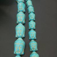 Synthetische Türkis Perlen, Steinpulver, Buddha, poliert, DIY & verschiedene Größen vorhanden, keine, verkauft von Strang