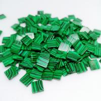 Кабошоны из драгоценных камней, Синтетический-малахит, Квадратная форма, полированный, DIY, зеленый 10ПК/сумка, продается сумка