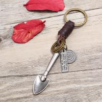 Zinc Alloy Key Clasp, with PU Leather, handmade & for man, brown 