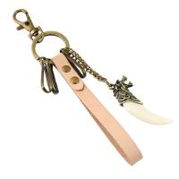 Zinc Alloy Key Clasp, with PU Leather, handmade & for man 