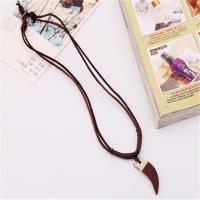 PU Leather Cord Necklace, Zinc Alloy, with PU Leather, Adjustable & handmade & Unisex, brown, 25*2cmuff0c0.2cm 