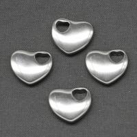Stainless Steel Heart Pendants, silver color plated, DIY 