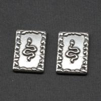 Stainless Steel Jewelry Cabochon, Square, silver color plated 