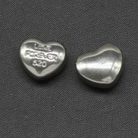 Cabujón de joyería de acero inoxidable, Corazón, chapado en color de plata, 19x15x2mm, Vendido por UD