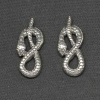 Bijoux Cabochon en acier inoxydable , serpent, Placage de couleur argentée Vendu par PC