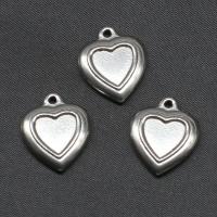 Stainless Steel Pendant Setting, Heart, silver color plated 