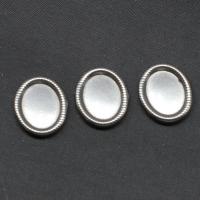 Stainless Steel Cabochon Setting, Ellipse, silver color plated 