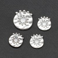Stainless Steel Jewelry Cabochon, Round, silver color plated 
