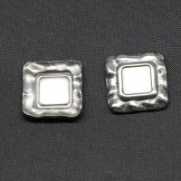 Stainless Steel Cabochon Setting, Square, silver color plated 