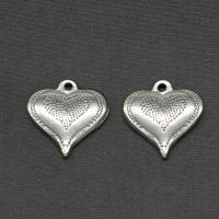Colgantes del corazón de acero inoxidable, chapado en color de plata, 21x21x3mm, Vendido por UD