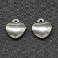 Colgantes del corazón de acero inoxidable, chapado en color de plata, 17x16x6mm, Vendido por UD