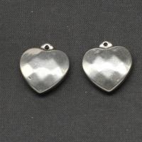 Colgantes del corazón de acero inoxidable, chapado en color de plata, 16x15x5mm, Vendido por UD
