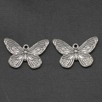 Stainless Steel Pendants, Butterfly, silver color plated 