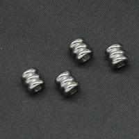 Stainless Steel Large Hole Beads, Column, silver color plated Approx 3mm 