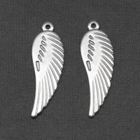 Stainless Steel Wing Shape Pendant, silver color plated 