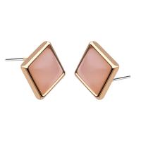Zinc Alloy Stud Earring, with Natural Stone, plated 10mm 