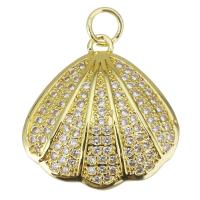 Cubic Zirconia Micro Pave Brass Pendant, fashion jewelry & micro pave cubic zirconia & for woman, gold Approx 3.5mm 