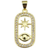 Cubic Zirconia Micro Pave Brass Pendant, fashion jewelry & micro pave cubic zirconia & for woman, gold Approx 3.5mm 