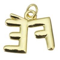 Brass Jewelry Pendants, Letter, fashion jewelry & for woman, gold Approx 3.5mm 