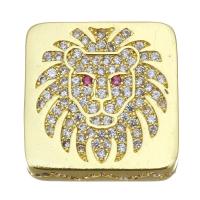 Brass Slide Charm, fashion jewelry & micro pave cubic zirconia & for woman, gold Approx 2mm 