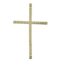 Cubic Zirconia Micro Pave Brass Pendant, Cross, fashion jewelry & micro pave cubic zirconia & for woman, gold Approx 