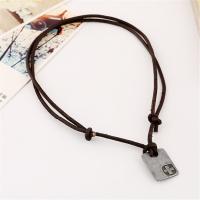 PU Leather Cord Necklace, Zinc Alloy, with PU Leather, Adjustable & handmade & Unisex, brown, 40-43cm*2,0.3cm 