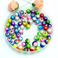 Perles acryliques plaquée, Acrylique, Rond, poli, plus de couleurs à choisir, Environ Vendu par sac