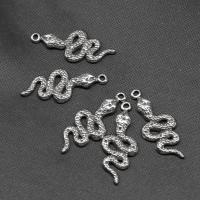 Stainless Steel Animal Pendants, Snake, silver color plated 