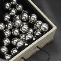 Stainless Steel Beads, Round, silver color plated, no hole 