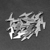 Pendentifs en acier inoxydable, Symbole de la foudre, Placage de couleur argentée Vendu par PC