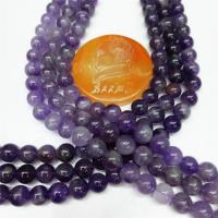 Natürliche Amethyst Perlen, rund, poliert, verschiedene Größen vorhanden, keine, Länge:ca. 15 ZollInch, verkauft von Strang