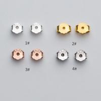 純銀製耳ナット産品, 925スターリングシルバー, メッキ, 異なるサイズの選択, 無色, 売り手 ペア