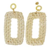 Rattan Earring, Stainless Steel, fashion jewelry & for woman, 65mm 