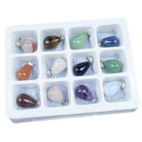 Pendentif bijoux de pierre gemme, Pierre naturelle, larme, poli, styles différents pour le choix, plus de couleurs à choisir, 18-20mm, Vendu par PC
