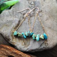 Turquoise Zinc Alloy Earring, with turquoise, fashion jewelry & for woman, blue 