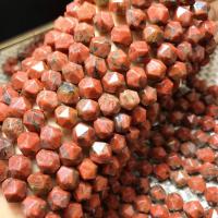 Natural Red Agate Beads, polished, faceted Approx 38 cm 