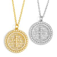 Cubic Zircon Micro Pave Brass Necklace, polished, micro pave cubic zirconia Approx 45 cm 