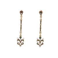 Plastic Pearl Zinc Alloy Earring, with Plastic Pearl, gold color plated, with rhinestone 