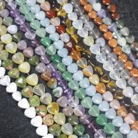 Mixed Gemstone Beads, Natural Stone, Heart, polished, DIY 10mm 