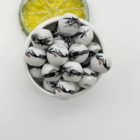 Kunstdruck Porzellan Perlen, rund, DIY & verschiedene Größen vorhanden, weiß, verkauft von PC