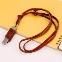 PU Leather Cord Necklace, Zinc Alloy, with PU Leather, Adjustable & handmade & Unisex, brown, 20-40cmuff0c0.3cm 