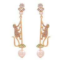 Zinc Alloy Rhinestone Drop Earring, fashion jewelry & for woman & with rhinestone 