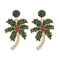 Zinc Alloy Rhinestone Drop Earring, Palm Tree, fashion jewelry & for woman & with rhinestone 